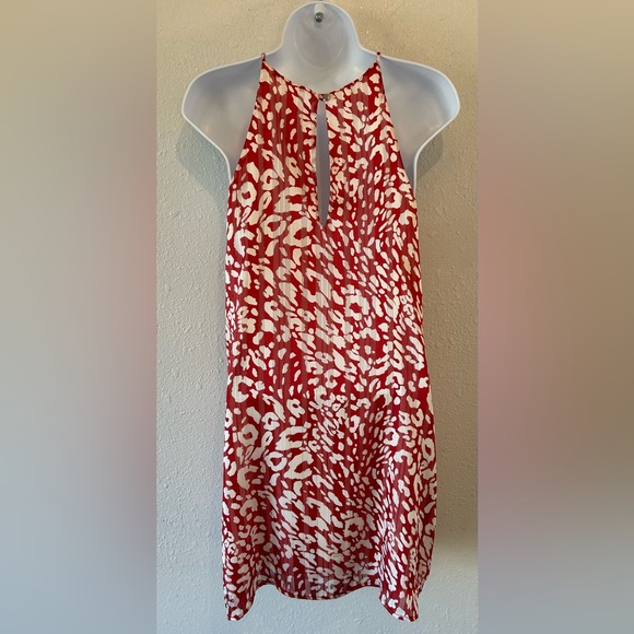 NWOT Tyche Red & White Animal Print Slip Dress - Picture 9 of 16